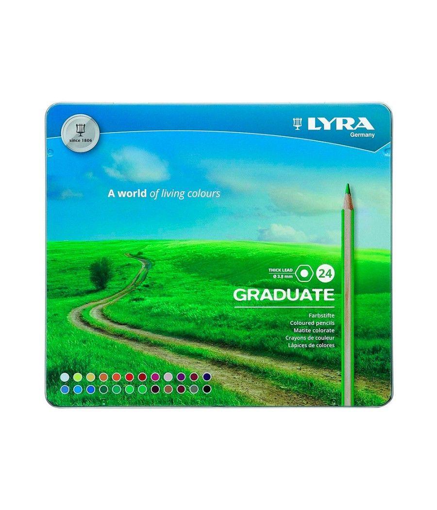 Lápices de colores lyra graduate caja metálica de 24 colores surtidos