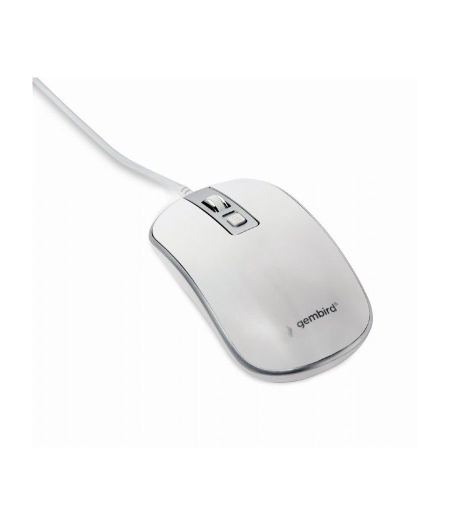 Raton gembird wired optical mouse usb white silver
