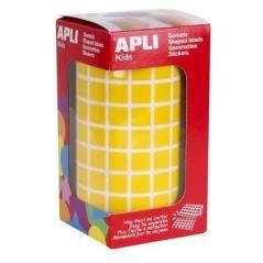 Apli gomets cuadrados 10mm rollo amarillo -rollo 6372 unidades-