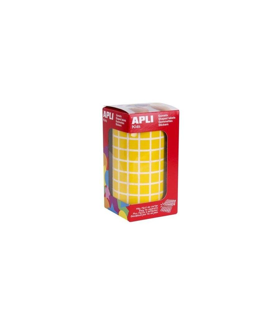 Apli gomets cuadrados 10mm rollo amarillo -rollo 6372 unidades-