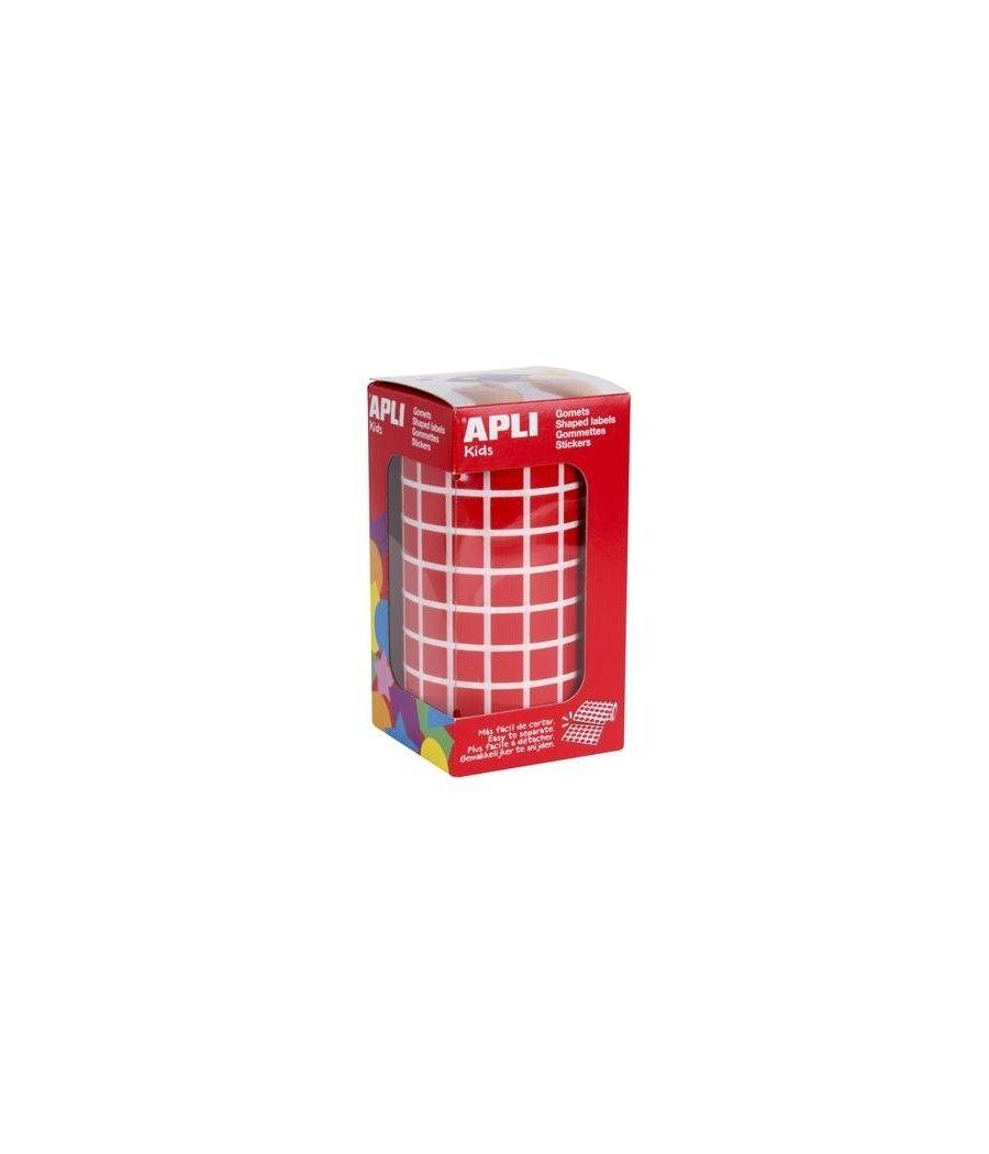 Apli gomets cuadrados 10mm rollo rojo -rollo 6372 unidades-