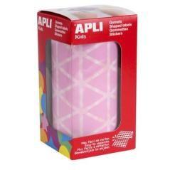 Apli gomets triangulares 20mm rollo rosa -rollo 2832 unidades-