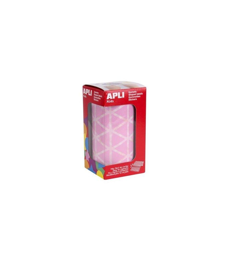 Apli gomets triangulares 20mm rollo rosa -rollo 2832 unidades-