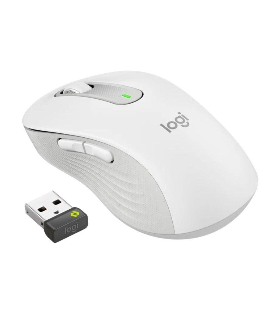 Mouse raton logitech m650 for business grande wireless inalambrico blanco crudo