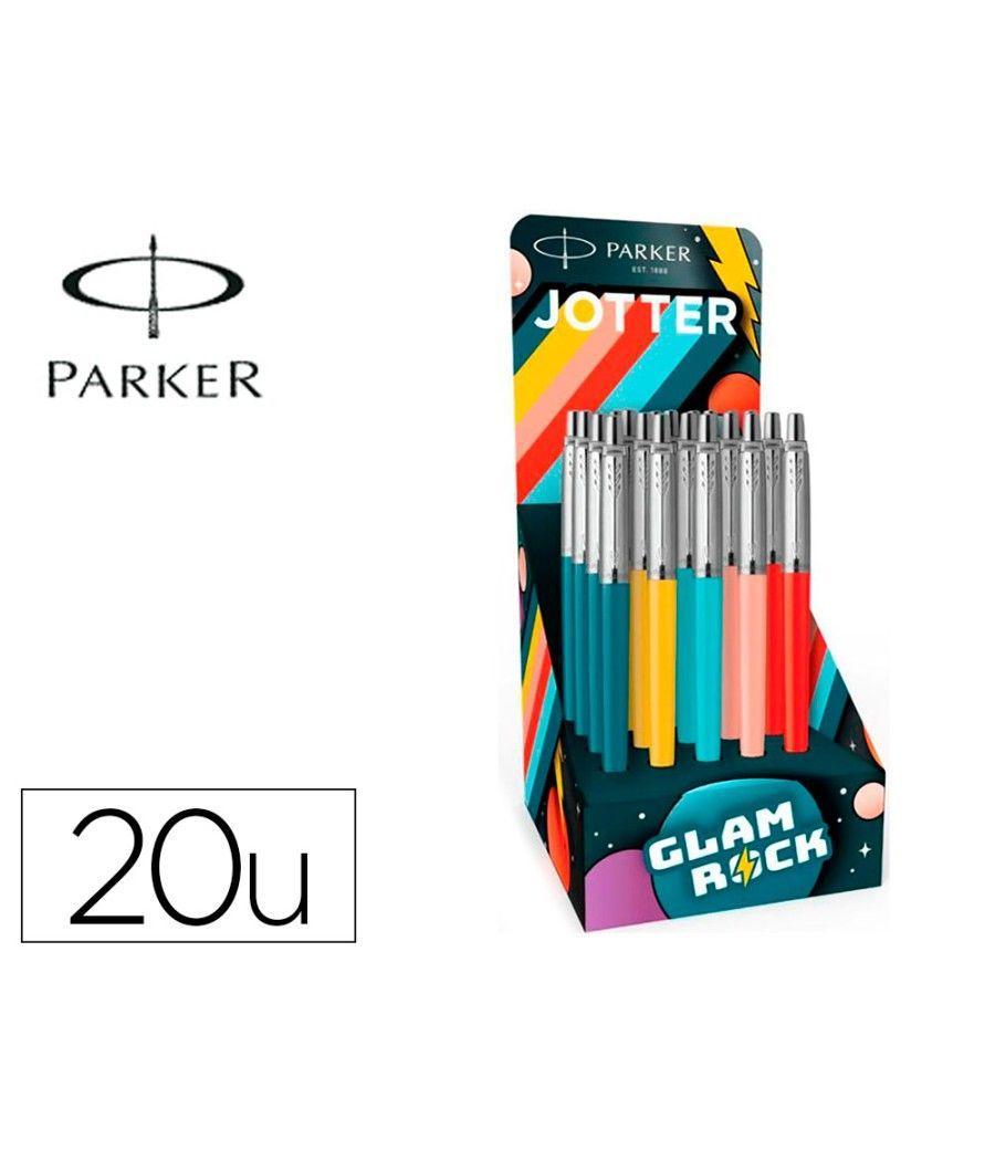 Bolígrafo parker jotter originals glam rock transit expositor de 20 unidades colores surtidos