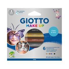 Set giotto make up 6 lápices cosmeticos colores metélicos