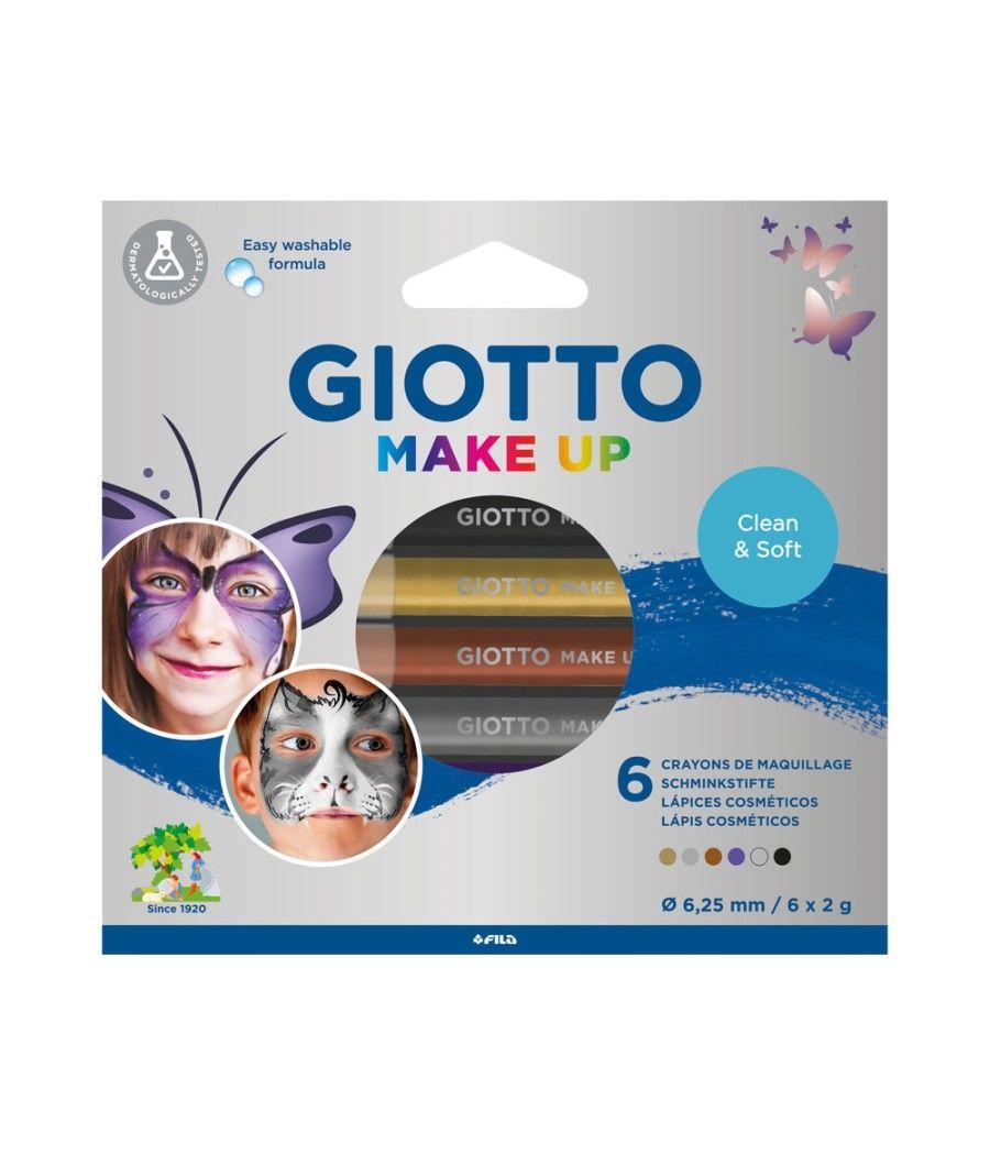 Set giotto make up 6 lápices cosmeticos colores metélicos