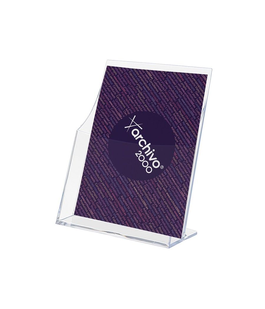 Expositor archivo 2000 premium portafolletos din a5 vertical cristal transparente 95x160x210mm