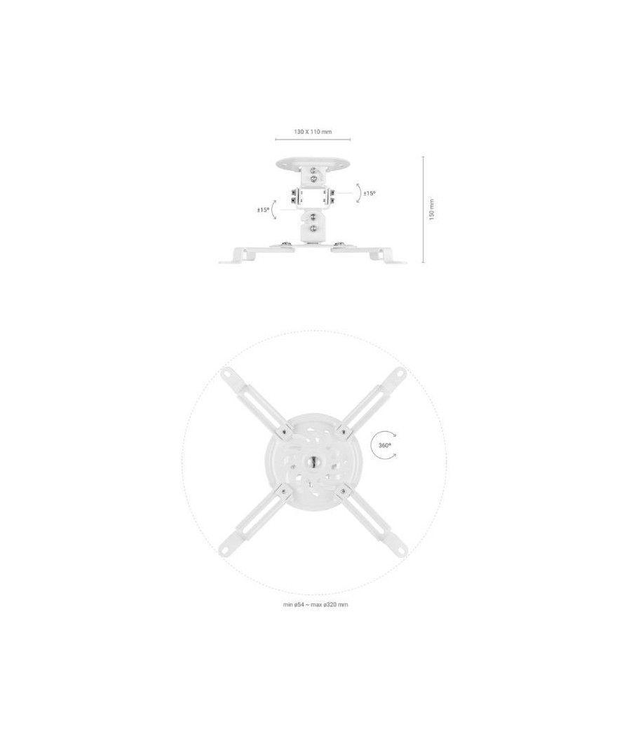 Soporte de techo/ pared para proyector aisens cp03tsr-129/ giratorio-inclinable/ hasta 13.5kg