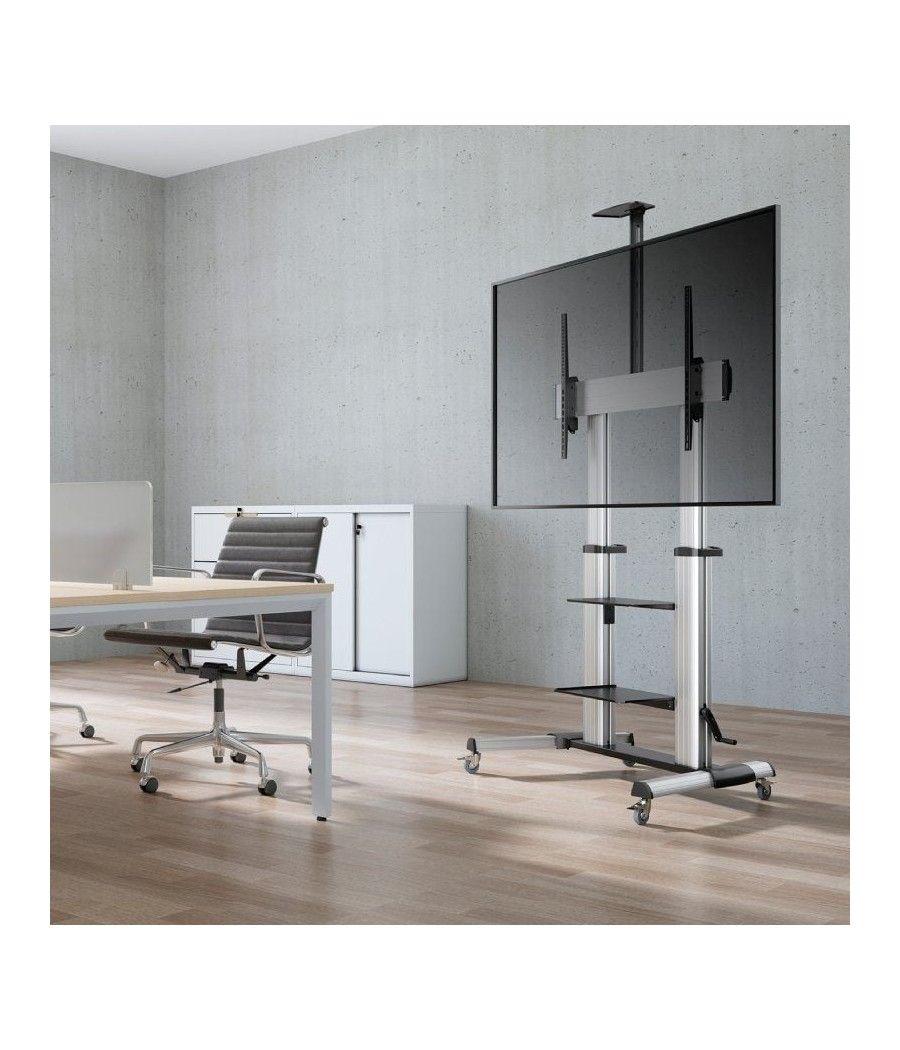 Soporte de pie inclinable con ruedas y manivela aisens ft100te-125 para tv 60-100'/ hasta 100kg