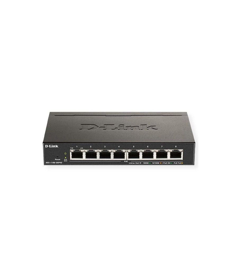 Switch semigestionable d-link dgs-1100-08pv2/e 8p giga poe (64w) no rack