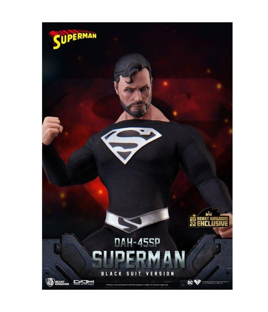 Figura beast kingdom dc comics superman dynamic8h traje negro especial