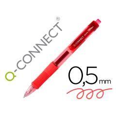 Bolígrafo q-connect sigma retráctil 0,5 mm color rojo pack 12 unidades