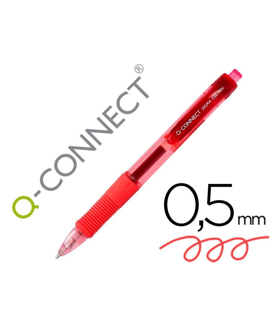 Bolígrafo q-connect sigma retráctil 0,5 mm color rojo pack 12 unidades