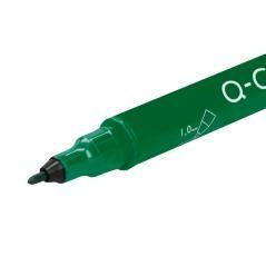 Rotulador q-connect marcador permanente doble punta color verde 0,4 mm y 1 mm pack 10 unidades