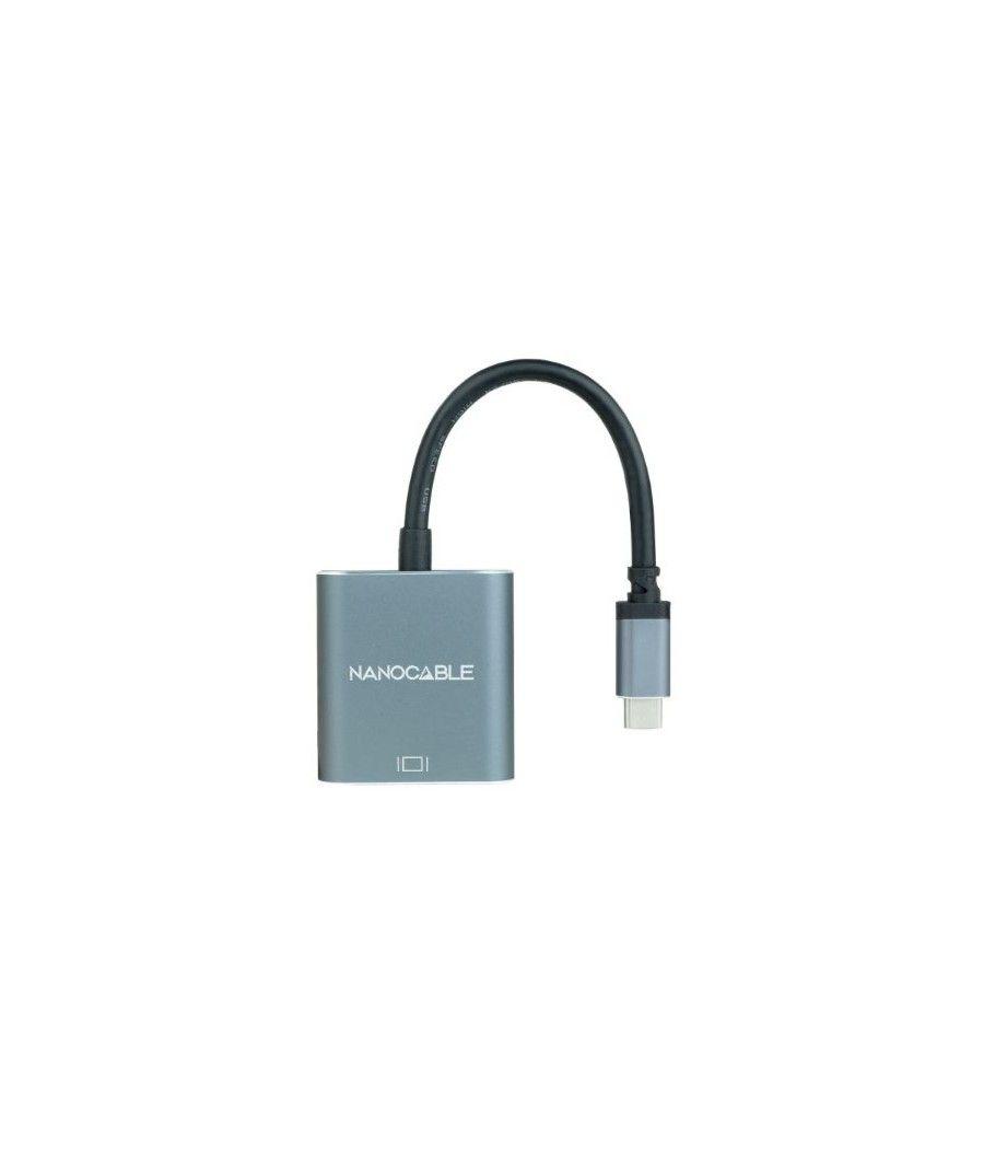 Conversor usb-c a vga. aluminio 10 cm gris nanocable