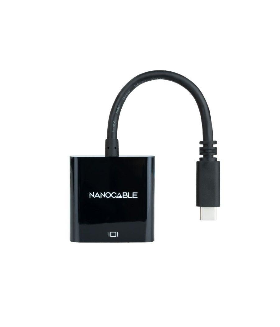 Conversor usb-c a vga. aluminio 10 cm negro nanocable