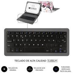 Funda con teclado subblim keytab usb 11' hadas usb para tablets de 11'/ rosa