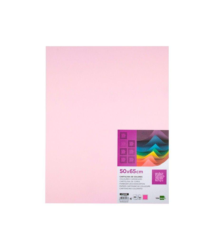 Cartulina liderpapel 50x65 cm 180g/m2 rosa paquete de 25