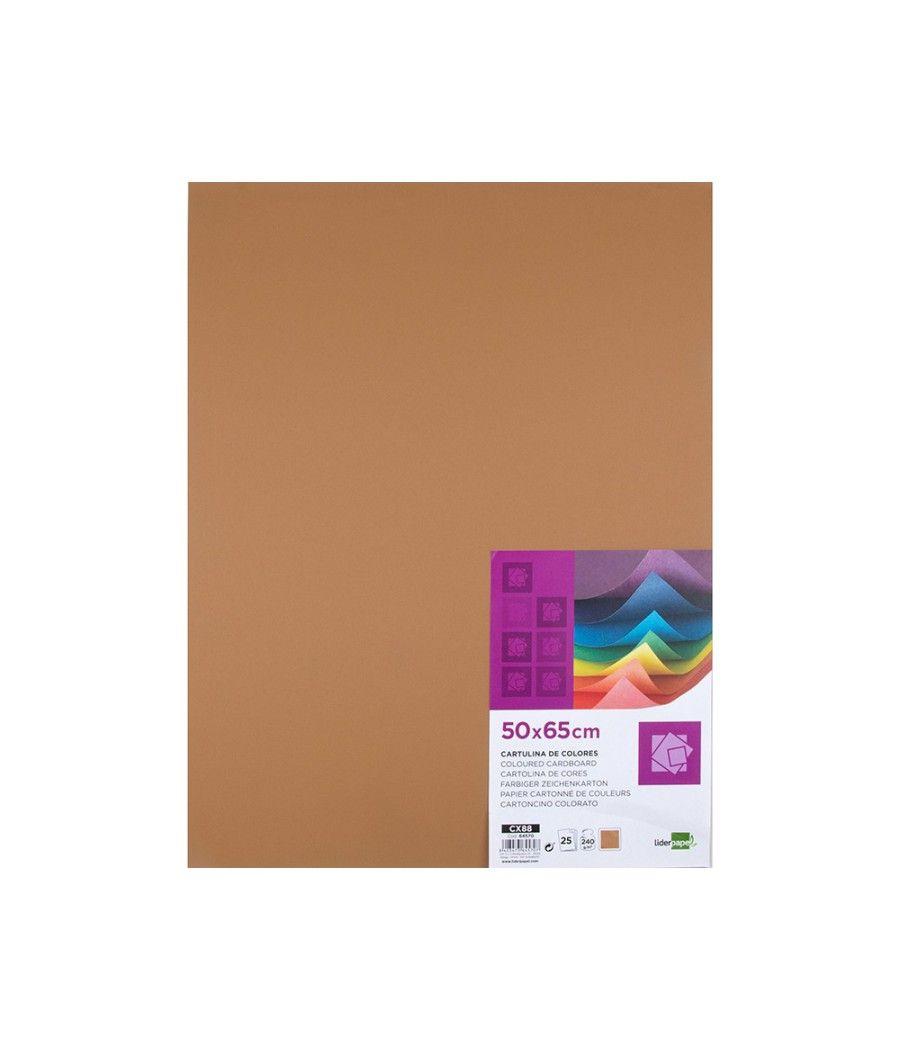 Cartulina liderpapel 50x65 cm 240g/m2 marron escolar paquete de 25 unidades