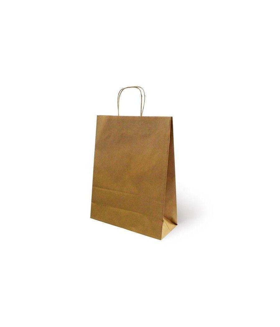 Fama bolsa de asa retorcida 125gr 21x11x29cm papel kraft pack 25 unidades