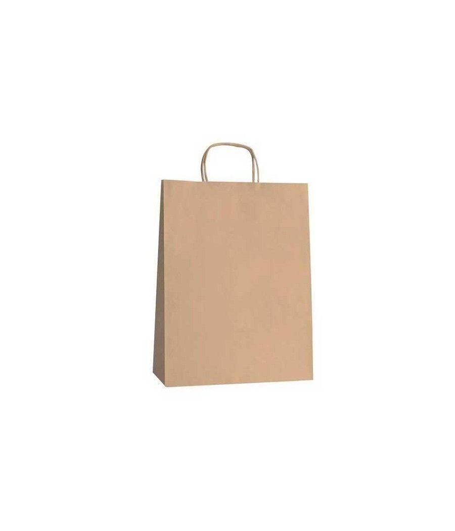 Fama bolsa de asa retorcida 125gr 26x10x35cm papel marron pack 25 unidades