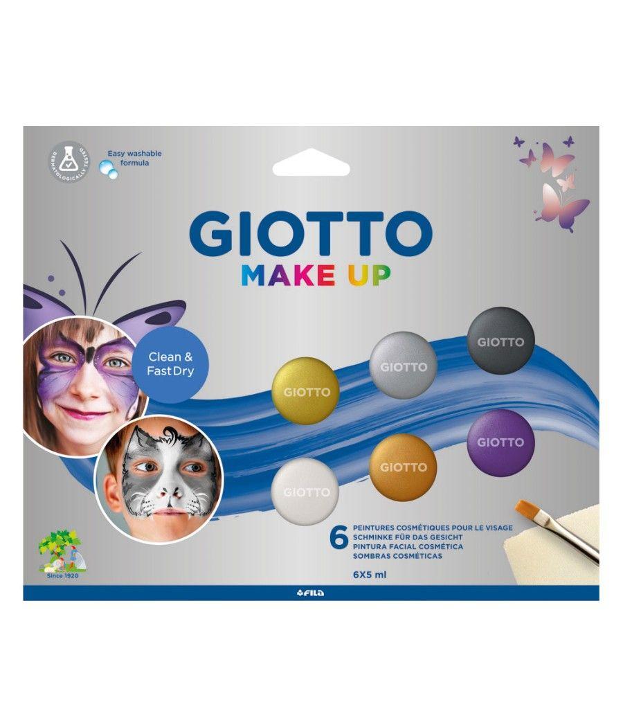 Set giotto make up pintura facial 6 botes 5 ml colores metélicos