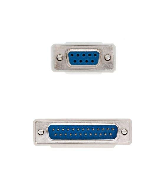 Nanocable CABLE SERIE NULL MODEM DB9/H-DB25/M 1.8 M - Imagen 3