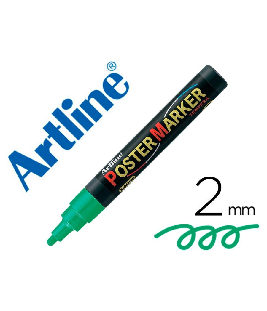 Rotulador artline poster marker epp-4-ver punta redonda 2 mm color verde pack 12 unidades