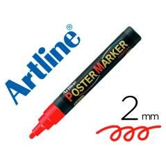 Rotulador artline poster marker epp-4-roj punta redonda 2 mm color rojo pack 12 unidades
