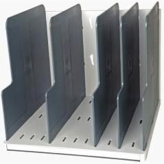 Exacompta modulotop clasificador vertical con 5 separadores a4+ gris claro/gris ratón