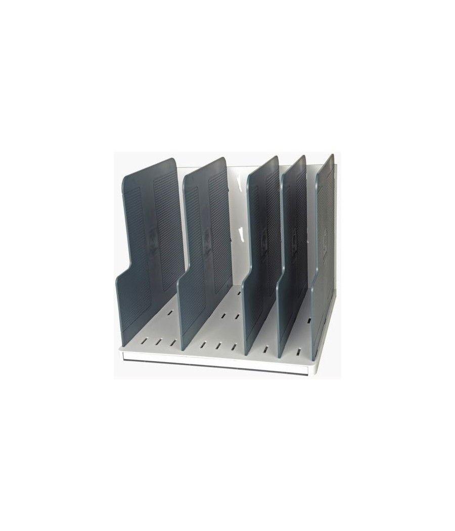 Exacompta modulotop clasificador vertical con 5 separadores a4+ gris claro/gris ratón