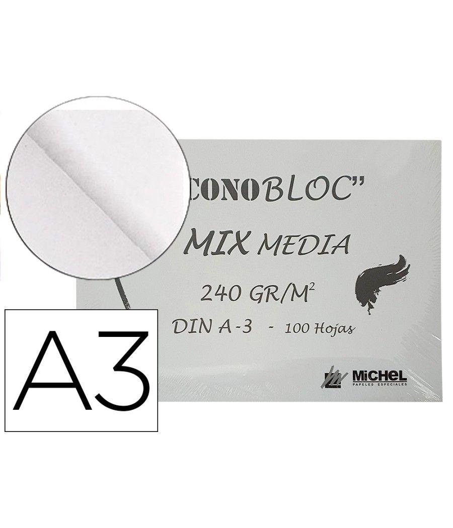 Bloc dibujo multitecnicas michel econobloc mix media din a3 encolado 100 hojas 240 gr 297x420 mm