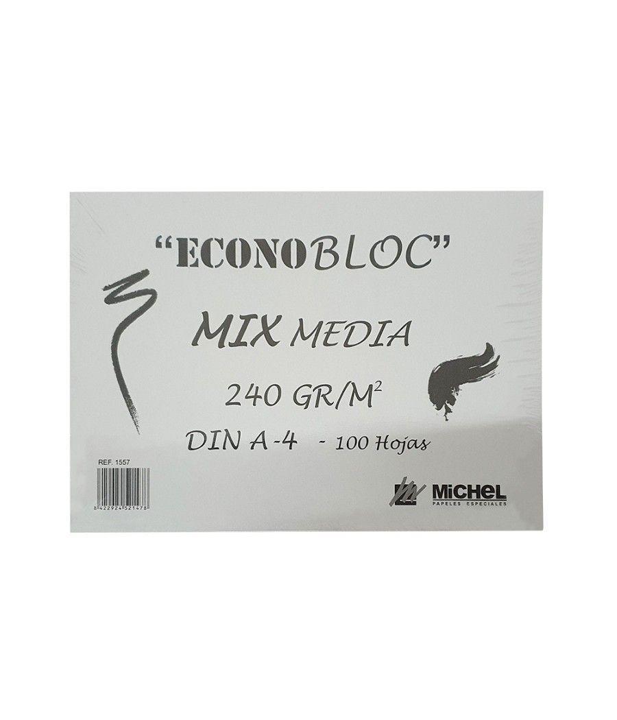 Bloc dibujo multitecnicas michel econobloc mix media din a4 encolado 100 hojas 240 gr 210x297 mm