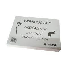 Bloc dibujo multitecnicas michel econobloc mix media din a4 encolado 100 hojas 240 gr 210x297 mm