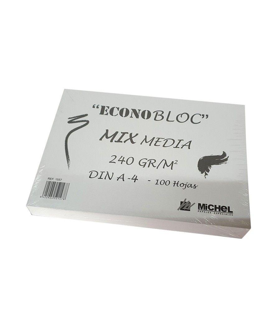 Bloc dibujo multitecnicas michel econobloc mix media din a4 encolado 100 hojas 240 gr 210x297 mm