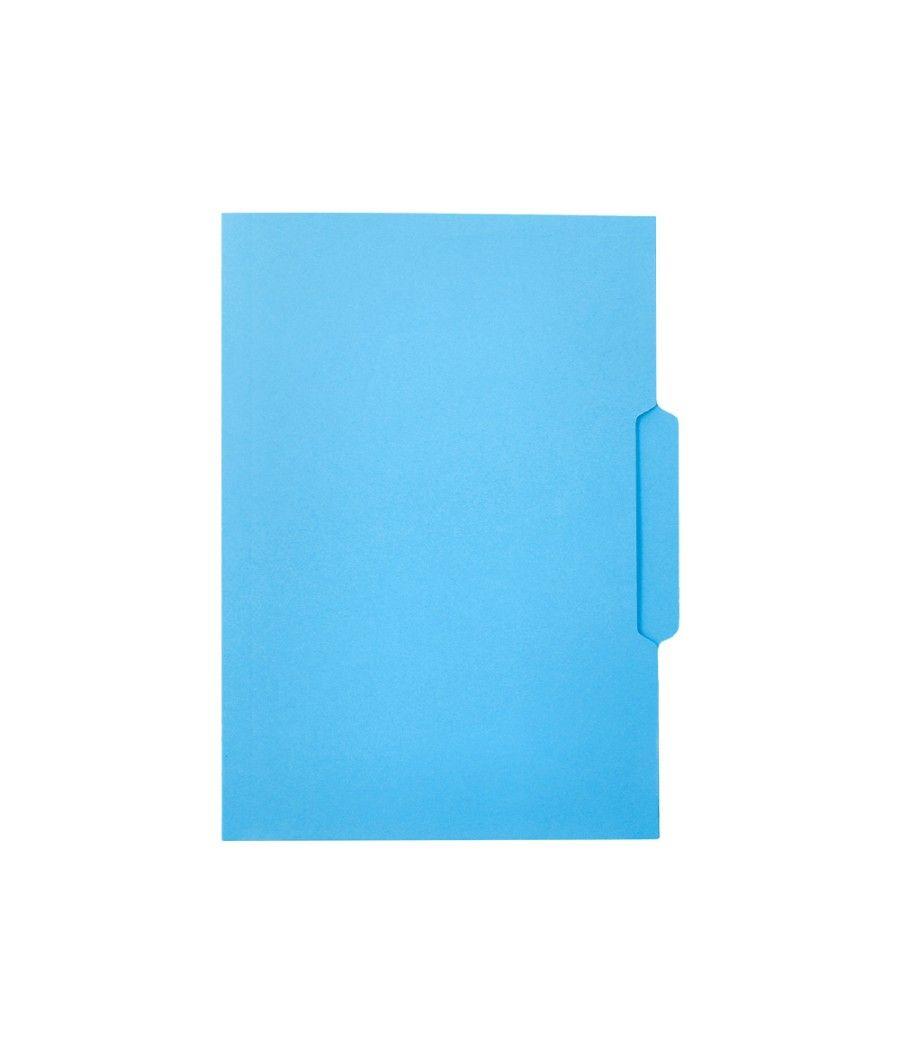 Subcarpeta cartulina liderpapel folio pestaña central 240g/m2 azul pack 50 unidades