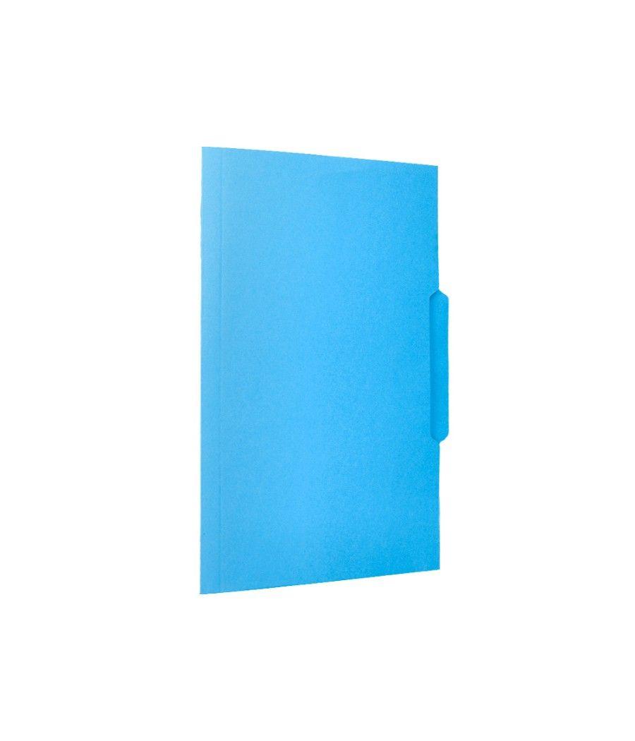 Subcarpeta cartulina liderpapel folio pestaña central 240g/m2 azul pack 50 unidades