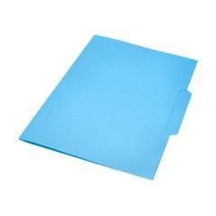 Subcarpeta cartulina liderpapel folio pestaña central 240g/m2 azul pack 50 unidades