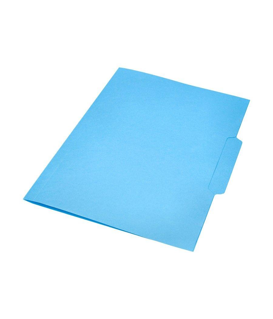 Subcarpeta cartulina liderpapel folio pestaña central 240g/m2 azul pack 50 unidades