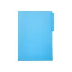 Subcarpeta cartulina liderpapel folio pestaña izquierda 240g/m2 azul pack 50 unidades