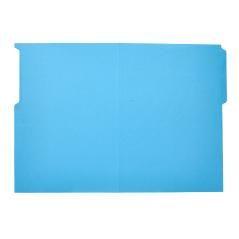 Subcarpeta cartulina liderpapel folio pestaña izquierda 240g/m2 azul pack 50 unidades