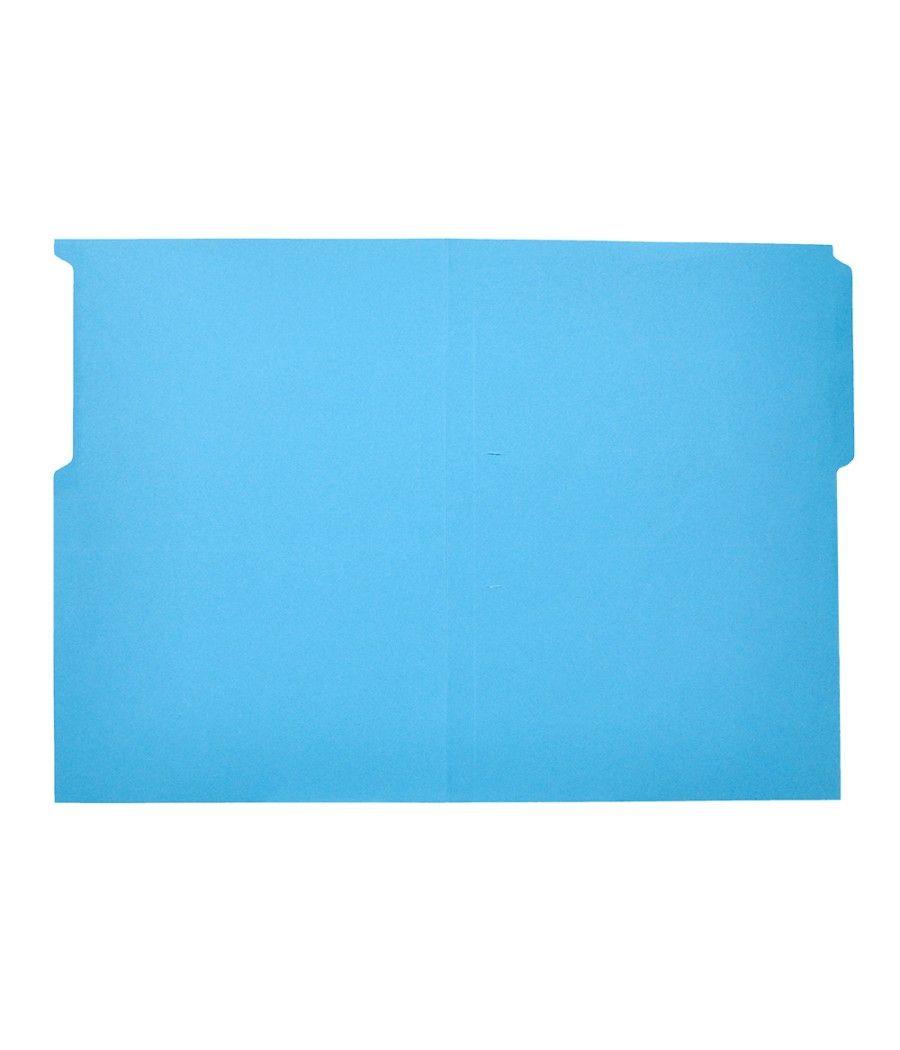 Subcarpeta cartulina liderpapel folio pestaña izquierda 240g/m2 azul pack 50 unidades