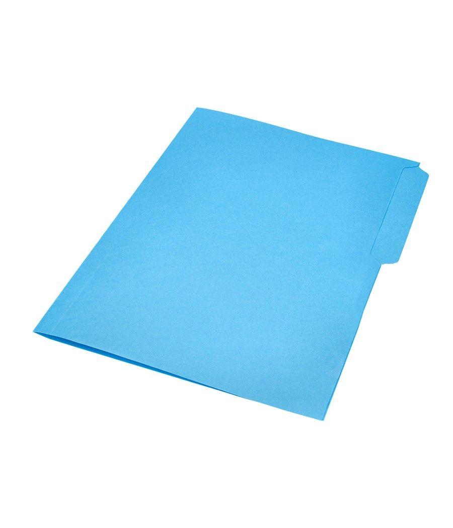 Subcarpeta cartulina liderpapel folio pestaña izquierda 240g/m2 azul pack 50 unidades