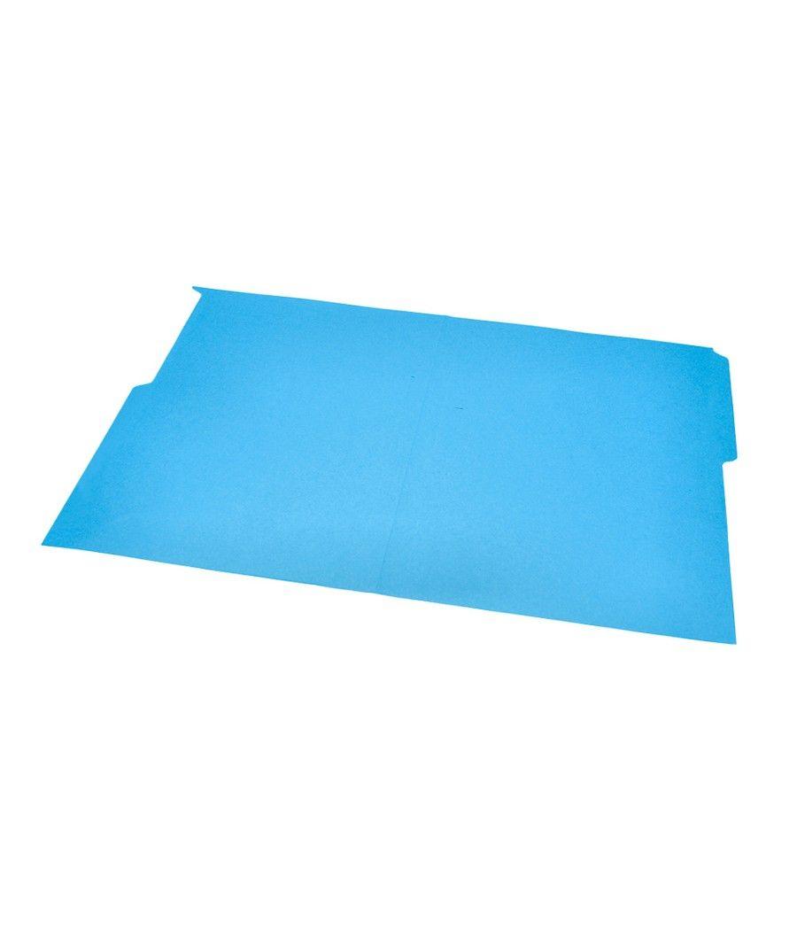 Subcarpeta cartulina liderpapel folio pestaña izquierda 240g/m2 azul pack 50 unidades