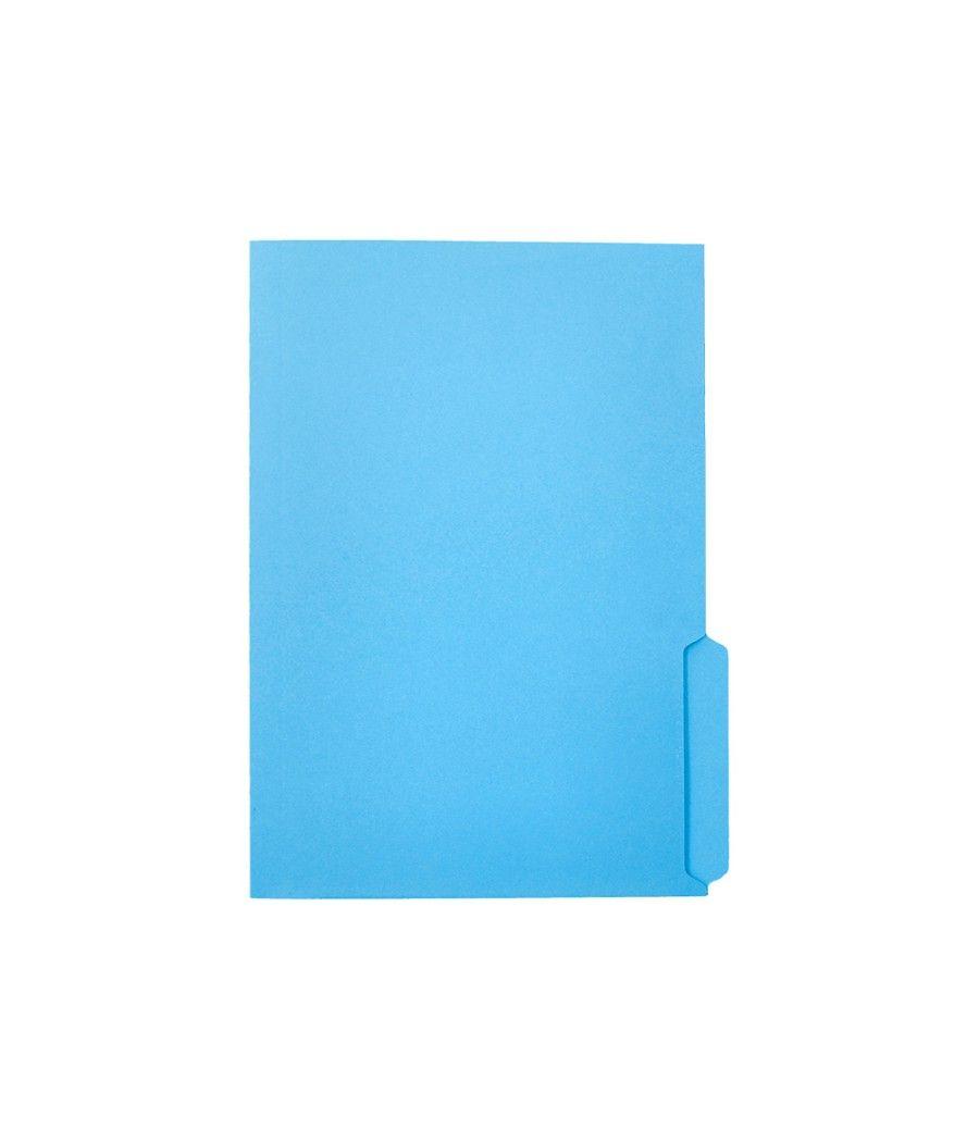 Subcarpeta cartulina liderpapel folio pestaña derecha 240g/m2 azul pack 50 unidades