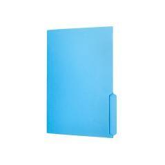 Subcarpeta cartulina liderpapel folio pestaña derecha 240g/m2 azul pack 50 unidades