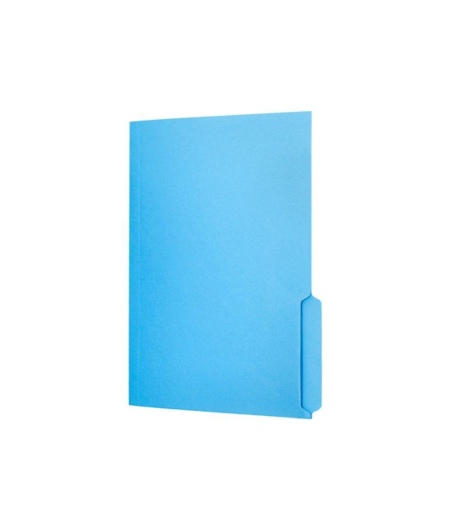 Subcarpeta cartulina liderpapel folio pestaña derecha 240g/m2 azul pack 50 unidades