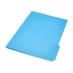 Subcarpeta cartulina liderpapel folio pestaña derecha 240g/m2 azul pack 50 unidades