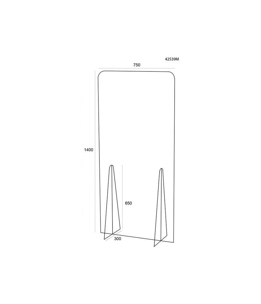 Pantalla de protección archivo 2000 de pie metacrilato transparente 750x1400 mm